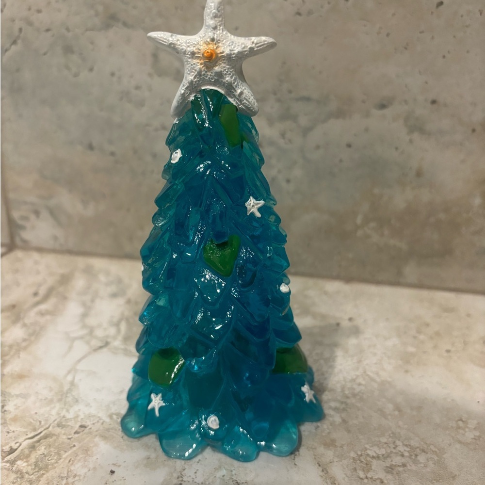 New Blue and Green resin Christmas Tree Figurine